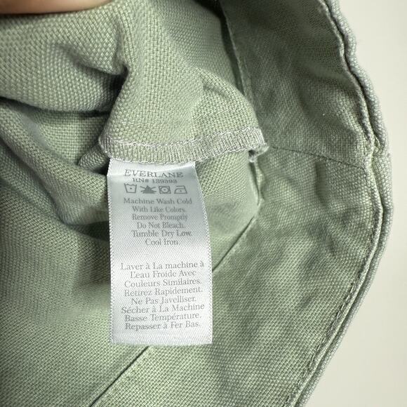 Everlane Cross WideStrap Crop Tank Top XXS Green Organic Cotton Canvas Citycore - Picture 4 of 7